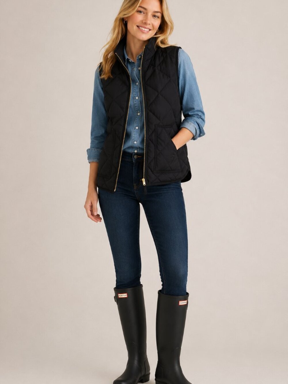 J.Crew Black Puffer Vest size S